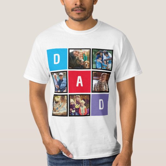 Aangepaste moderne typografie Pap Foto Collage T-shirt (Voorkant)