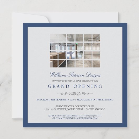 Aangepaste Moderne uitnodiging tot grote opening f (Voorkant)