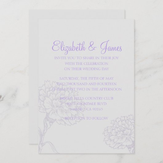 Aangepaste moderne uitnodigingen voor bruiloft in (Voorkant / Achterkant)