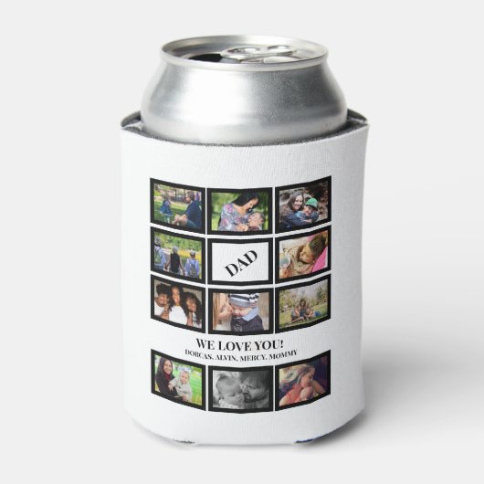 Aangepaste moderne vaders Dag 11 Foto Collage Blikjeskoeler (Blikje Voorkant)