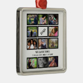 Aangepaste moderne vaders Dag 11 Foto Collage Metalen Ornament (Rechts)
