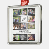 Aangepaste moderne vaders Dag 11 Foto Collage Metalen Ornament (Links)