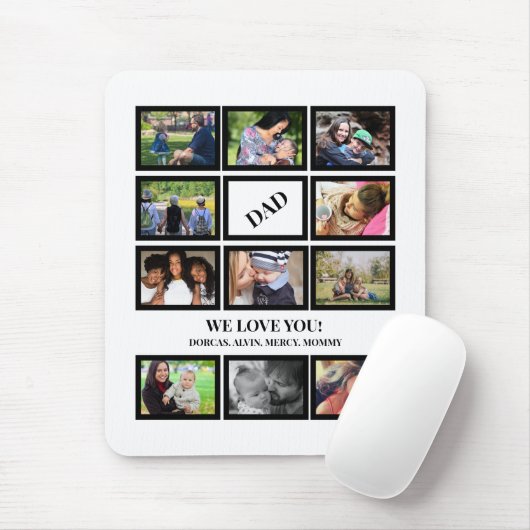 Aangepaste moderne vaders Dag 11 Foto Collage Muismat (Met muis)
