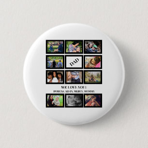 Aangepaste moderne vaders Dag 11 Foto Collage Ronde Button 5,7 Cm