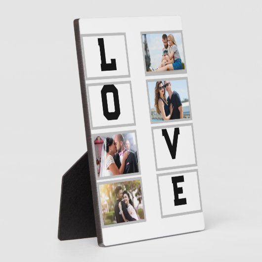 Aangepaste moderne Valentijnsdag 4 Fotocollage Fotoplaat (Zijkant)