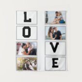 Aangepaste moderne Valentijnsdag 4 Fotocollage Wandkleed (Voorkant)