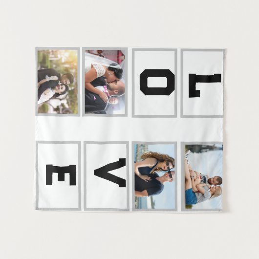 Aangepaste moderne Valentijnsdag 4 Fotocollage Wandkleed (Voorkant (horizontaal))