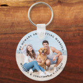 Aangepaste moderne verloving huisdier trouw hond f sleutelhanger (Voorkant)