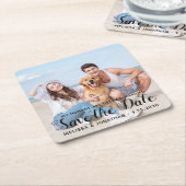 Aangepaste moderne Verloving-weduwfoto Kartonnen Onderzetters (Schuin)