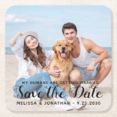 Aangepaste moderne Verloving-weduwfoto Kartonnen Onderzetters (Voorkant)