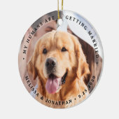 Aangepaste moderne Verloving-weduwfoto Keramisch Ornament (Links)