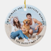 Aangepaste moderne Verloving-weduwfoto Keramisch Ornament (Achterkant)