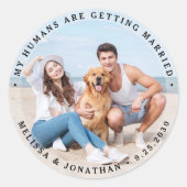 Aangepaste moderne Verloving-weduwfoto Ronde Sticker (Voorkant)