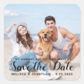 Aangepaste moderne Verloving-weduwfoto Vierkante Sticker (Voorkant)