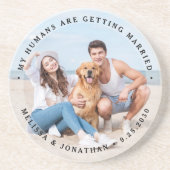 Aangepaste moderne Verloving-weduwfoto Zandsteen Onderzetter (Voorkant)