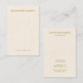 Aangepaste, moderne, verticale Gold-tekst elegant Visitekaartje (Voorkant / Achterkant)