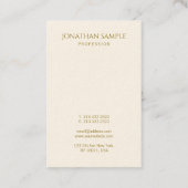 Aangepaste, moderne, verticale Gold-tekst elegant Visitekaartje (Achterkant)