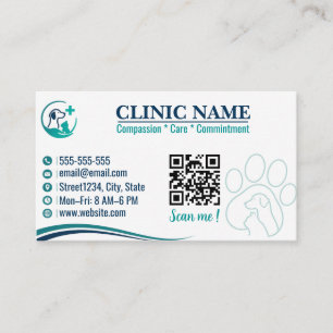 Aangepaste moderne veterinaire visitekaart visitekaartje