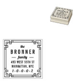 Aangepaste moderne vierkante familienaam retouradr rubberstempel (Gestempeld)