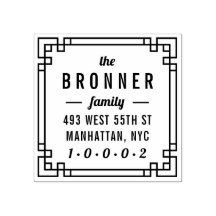 Aangepaste moderne vierkante familienaam retouradr