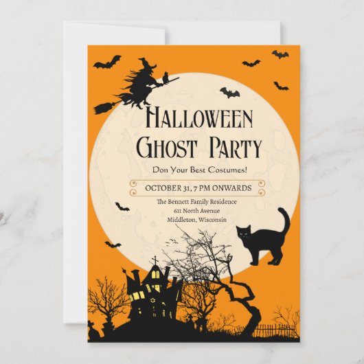 Aangepaste moderne volwassen Halloween kostuumfees Kaart (Voorkant)