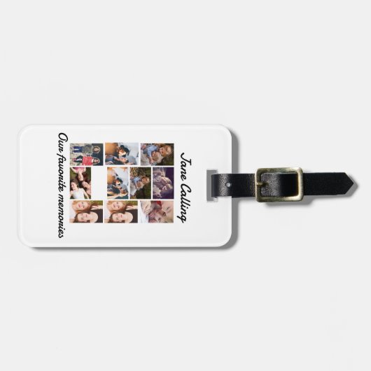 Aangepaste Moderne Vrienden 10 Foto Collage Bagagelabel (Voorkant horizontaal)