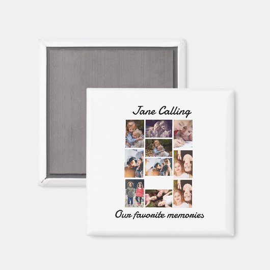 Aangepaste Moderne Vrienden 10 Foto Collage Magneet (Voorkant / Achterkant)
