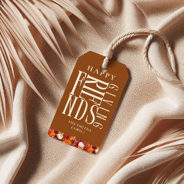 Aangepaste moderne vrienden-dankfeest herfst elega cadeaulabel