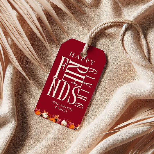 Aangepaste moderne vrienden-dankfeest herfst elega cadeaulabel