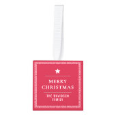 Aangepaste Moderne Vrolijke Kerstmis Familienaam 3 Decoratie (Voorkant)