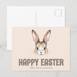 Aangepaste Moderne Waterverf Schattige Paashaas Ne Briefkaart