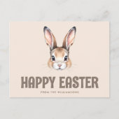 Aangepaste Moderne Waterverf Schattige Paashaas Ne Briefkaart (Voorkant)