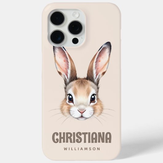 Aangepaste Moderne Waterverf Schattige Paashaas Ne Case-Mate iPhone Case (Achterkant)
