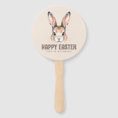 Aangepaste Moderne Waterverf Schattige Paashaas Ne Handwaaier (Voorkant)