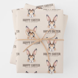 Aangepaste Moderne Waterverf Schattige Paashaas Ne Inpakpapier Vel