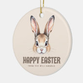 Aangepaste Moderne Waterverf Schattige Paashaas Ne Keramisch Ornament (Links)