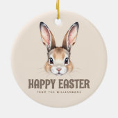 Aangepaste Moderne Waterverf Schattige Paashaas Ne Keramisch Ornament (Achterkant)