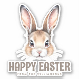 Aangepaste Moderne Waterverf Schattige Paashaas Ne Sticker