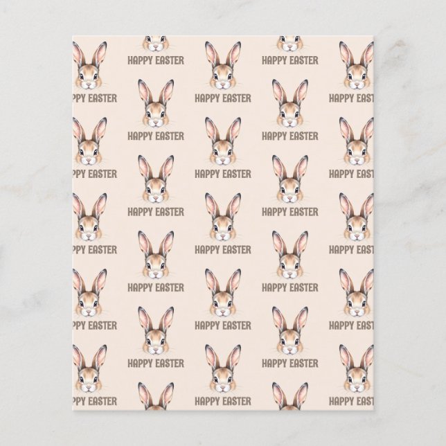 Aangepaste Moderne Waterverf Schattige Paashaas Pa (Voorkant)