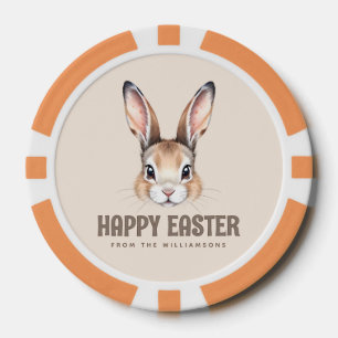 Aangepaste Moderne Waterverf Schattigee Paashaas G Poker Chips