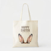 Aangepaste Moderne Waterverf Schattigee Paashaas O Tote Bag (Voorkant)