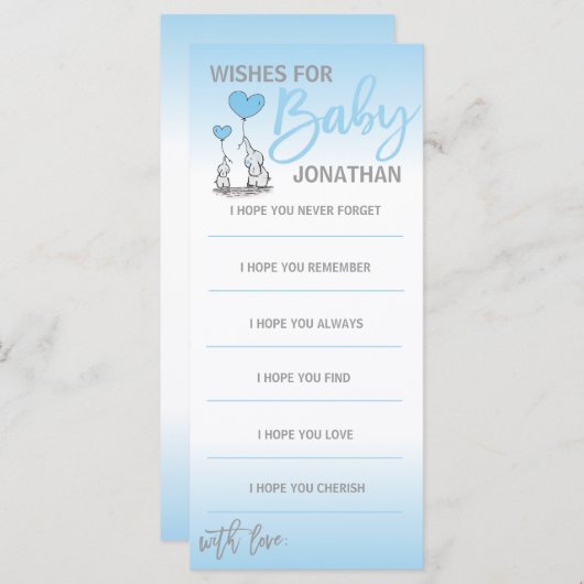 Aangepaste moderne wensen voor BABY BOY Blue White (Voorkant / Achterkant)