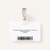 Aangepaste moderne werknemersfoto, streepjescode,  badge (Achterkant met clip)