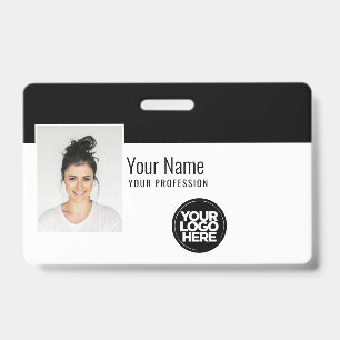 Aangepaste moderne werknemersfoto, streepjescode, badge