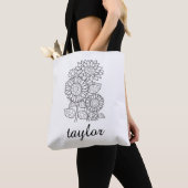 Aangepaste moderne wilde bloem tote bag (Dichtbij)