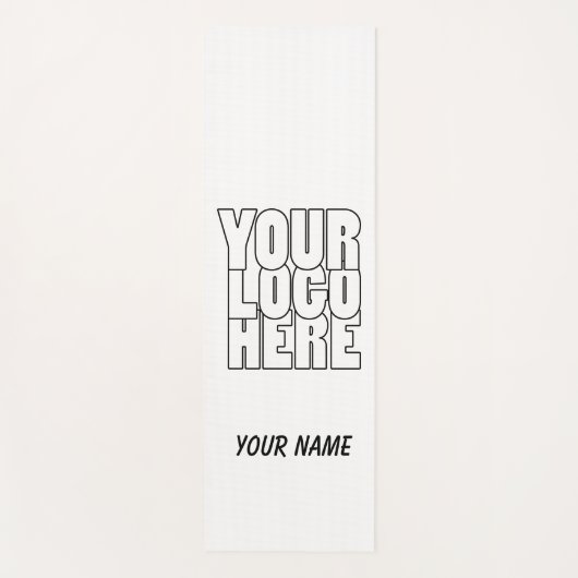 Aangepaste moderne witte Business yoga logo Yogamat (Voorkant)