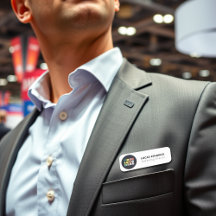 Aangepaste moderne witte en zwarte naambadge Sjabl