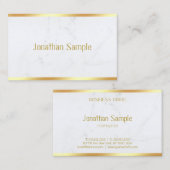 Aangepaste, moderne witte, marmer Gold-tekst Sjabl Visitekaartje (Voorkant / Achterkant)