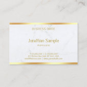 Aangepaste, moderne witte, marmer Gold-tekst Sjabl Visitekaartje (Achterkant)