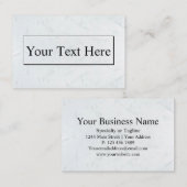 Aangepaste moderne witte marmer-legante Visitekaar Visitekaartje (Voorkant / Achterkant)